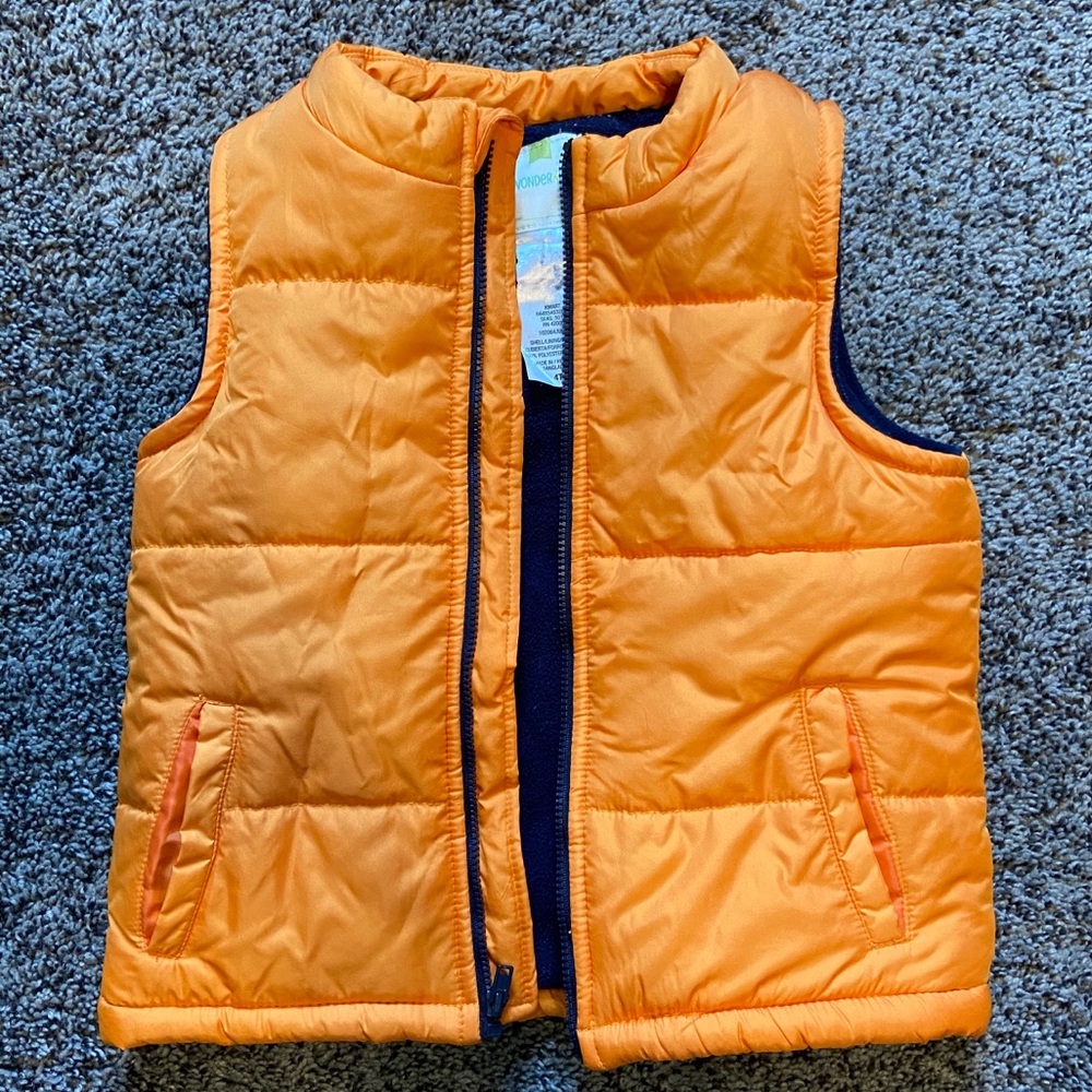 Orange Puffer vest, size 3T